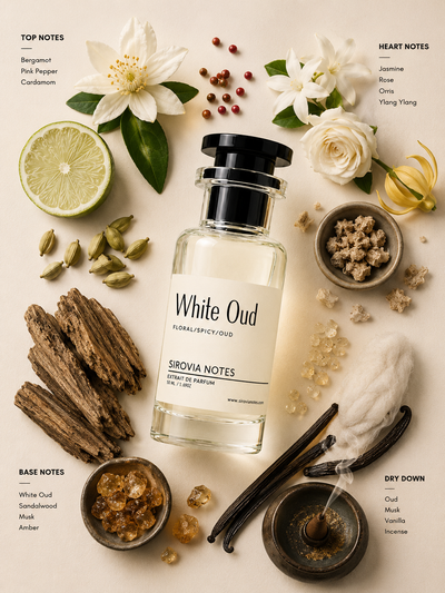 Sirovia Notes White Oud Smooth Woody Perfume