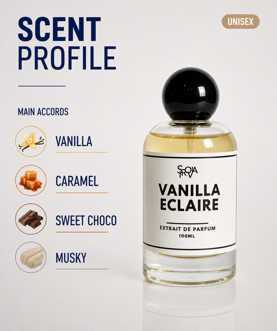 Sirovia Notes Vanilla Éclaire Sweet Gourmand Vanilla Perfume