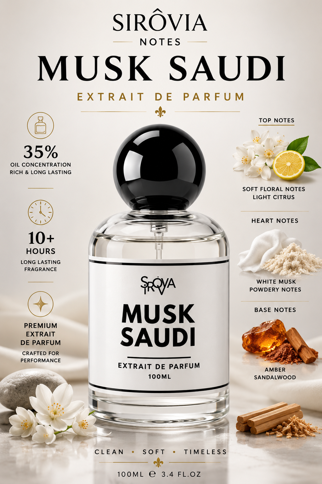Sirovia Notes Musk Saudi White Musk Perfume